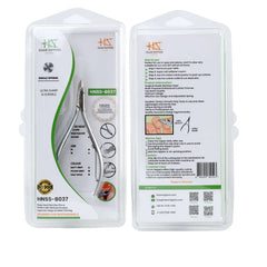 HNSS-B037 Semi-Square Head Cuticle Nipper, Jaw 16, Single Spring, Matt Grey, Stainless Seel 420
