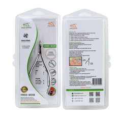 HNSS-B038 Semi-Square Head Cuticle Nipper, Jaw 16, Single Spring, Polish Grey, Stainless Seel 420