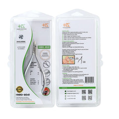 HNRD-B041 Round Head Cuticle Nipper, Jaw 16, Single Spring, (Matt Grey) Stainless Steel 420
