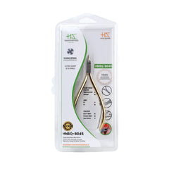HNSQ-B045 Square Head , (Half Gold), Jaw 14 , Double Spring Cuticle Nipper Stainless Steel 420