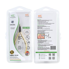 HNSQ-B048 Square Head , (Half Gold), Jaw 16 , Double Spring Cuticle Nipper Stainless Steel 420