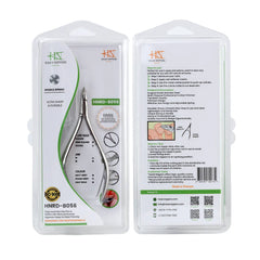 HNRD-B056 Round Head , (Polish Grey), Jaw 14 , Double Spring Cuticle Nipper Stainless Steel 420
