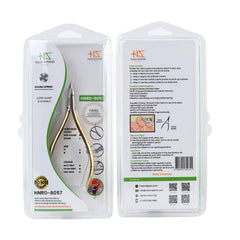 HNRD-B057 Round Head , (Half Gold), Jaw 14 , Double Spring Cuticle Nipper Stainless Steel 420