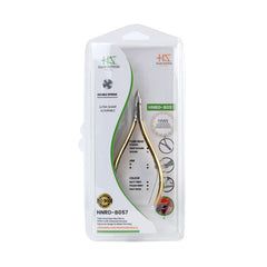 HNRD-B057 Round Head , (Half Gold), Jaw 14 , Double Spring Cuticle Nipper Stainless Steel 420