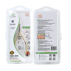 HNRD-B060 Round Head , (Half Gold), Jaw 16 , Double Spring Cuticle Nipper Stainless Steel 420