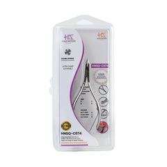 HNSQ-C074 Square Head , (Polish Grey), Jaw 14, Double Spring Cuticle Nipper Stainless Steel 420