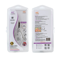 HNSQ-C074 Square Head , (Polish Grey), Jaw 14, Double Spring Cuticle Nipper Stainless Steel 420
