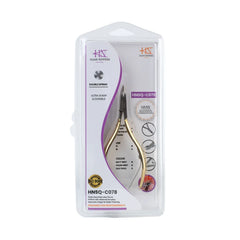 HNSQ-C078 Square Head , (Half Gold), Jaw 16, Double Spring Cuticle Nipper Stainless Steel 420