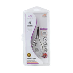 HNSS-C080 Semi-Square Head, (Polish Grey), Jaw 14, Double Spring Cuticle Nipper Stainless Steel 420