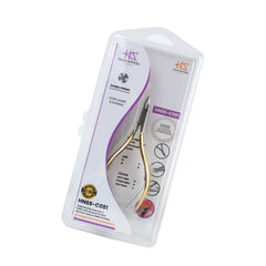 HNSS-C081 Semi-Square Head , (Half Gold), Jaw 14, Double Spring Cuticle Nipper Stainless Steel 420