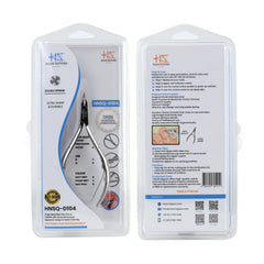 HNSQ-D104 Square Head , (Polish Grey), Jaw 14 , Double Spring Cuticle Nipper Stainless Steel 420