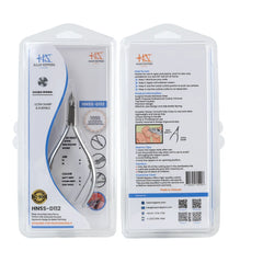 HNSS-D112 Semi-Square Head , (Matt Grey), Jaw 16 , Double Spring Cuticle Nipper Stainless Steel 420