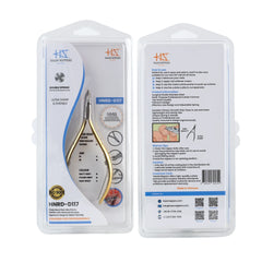 HNRD-D117 Round Head , (Half Gold), Jaw 14 , Double Spring Cuticle Nipper Stainless Steel 420