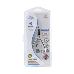 HNSQ-D092 Square Head Cuticle Nipper, Jaw 14, Single Spring, Polish Grey, Stainless Steel 420