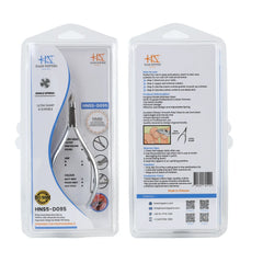 HNSS-D095 Semi-Square Head Cuticle Nipper, Jaw 14, Single Spring, Matt Grey, Stainless Steel 420