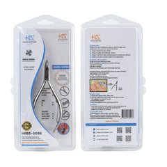 HNSS-D096 Semi-Square Head Cuticle Nipper, Jaw 14, Single Spring, Polish Grey, Stainless Steel 420