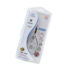 HNSS-D096 Semi-Square Head Cuticle Nipper, Jaw 14, Single Spring, Polish Grey, Stainless Steel 420