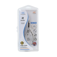 HNSS-D096 Semi-Square Head Cuticle Nipper, Jaw 14, Single Spring, Polish Grey, Stainless Steel 420