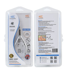 HNSS-D097 Semi-Square Head Cuticle Nipper, Jaw 16, Single Spring, Matt Grey, Stainless Steel 420