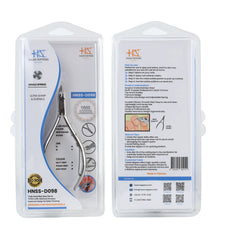 HNSS-D098 Semi-Square Head Cuticle Nipper, Jaw 16, Single Spring, Polish Grey, Stainless Steel 420