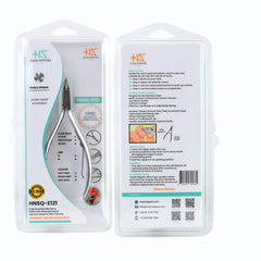 HNSQ-E121 Square Head Cuticle Nipper, Jaw 14, Single Spring, Matt Grey, Stainless Steel 420