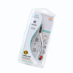 HNSQ-E121 Square Head Cuticle Nipper, Jaw 14, Single Spring, Matt Grey, Stainless Steel 420
