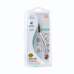 HNSQ-E121 Square Head Cuticle Nipper, Jaw 14, Single Spring, Matt Grey, Stainless Steel 420