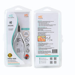 HNSQ-E123 Square Head Cuticle Nipper, Jaw 16, Single Spring, Matt Grey, Stainless Steel 420