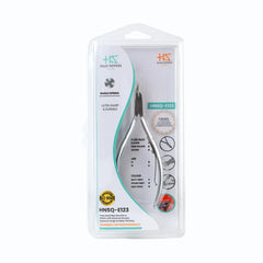 HNSQ-E123 Square Head Cuticle Nipper, Jaw 16, Single Spring, Matt Grey, Stainless Steel 420