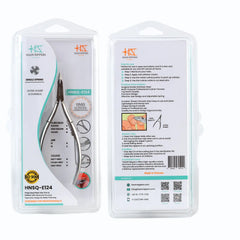 HNSQ-E124 Square Head Cuticle Nipper, Jaw 16, Single Spring, Polish Grey, Stainless Steel 420