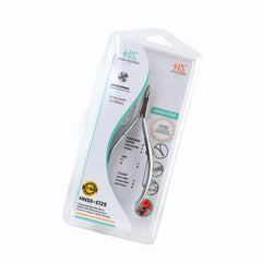 HNSS-E125 Semi-Square Head Cuticle Nipper, Jaw 14, Single Spring, Matt Grey, Stainless Steel 420