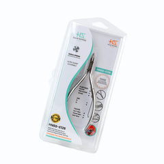 HNSS-E126 Semi-Square Head Cuticle Nipper, Jaw 14, Single Spring, Polish Grey, Stainless Steel 420
