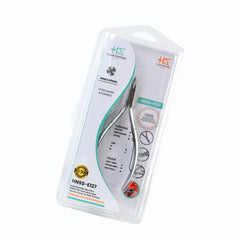HNSS-E127 Semi-Square Head Cuticle Nipper, Jaw 16, Single Spring, Matt Grey, Stainless Steel 420