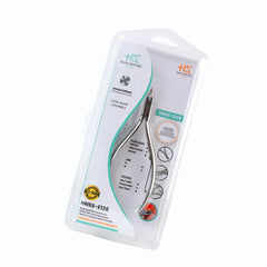 HNSS-E128 Semi-Square Head Cuticle Nipper, Jaw 16, Single Spring, Polish Grey, Stainless Steel 420