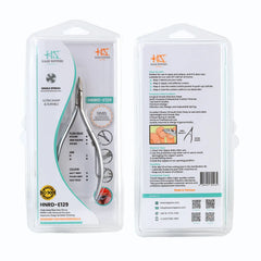 HNRD-E129 Round Head Cuticle Nipper, Jaw 14, Single Spring, Matt Grey, Stainless Steel 420