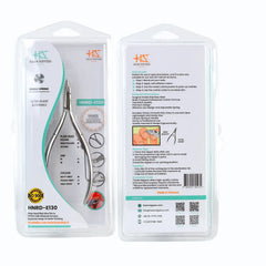 HNRD-E130 Round Head Cuticle Nipper, Jaw 14, Single Spring, Polish Grey, Stainless Steel 420