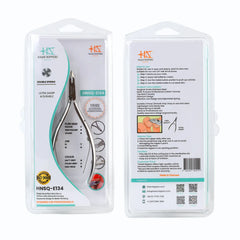 HNSQ-E134 Square Head , (Polish Grey), Jaw 14 , Double Spring Cuticle Nipper Stainless Steel 420