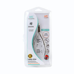 HNSQ-E134 Square Head , (Polish Grey), Jaw 14 , Double Spring Cuticle Nipper Stainless Steel 420