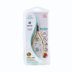 HNSQ-E135 Square Head , (Half Gold), Jaw 14 , Double Spring Cuticle Nipper Stainless Steel 420