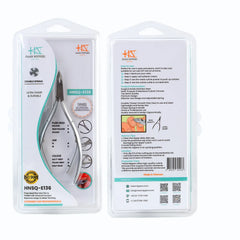 HNSQ-E136 Square Head , (Matt Grey), Jaw 16 , Double Spring Cuticle Nipper Stainless Steel 420