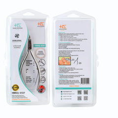 HNSQ-E137 Square Head , (Polish Grey), Jaw 16 , Double Spring Cuticle Nipper Stainless Steel 420