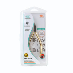HNSQ-E138 Square Head , (Half Gold), Jaw 16 , Double Spring Cuticle Nipper Stainless Steel 420