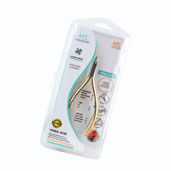 HNSS-E141 Semi-Square Head , (Half Gold), Jaw 14 , Double Spring Cuticle Nipper Stainless Steel 420