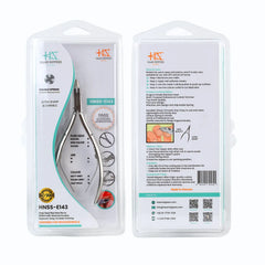 HNSS-E143 Semi-Square Head , (Polish Grey), Jaw 16 , Double Spring Cuticle Nipper Stainless Steel 420