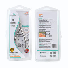 HNRD-E146 Round Head , (Polish Grey), Jaw 14 , Double Spring Cuticle Nipper Stainless Steel 420