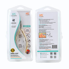 HNRD-E147 Round Head , (Half Gold), Jaw 14 , Double Spring Cuticle Nipper Stainless Steel 420