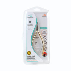 HNRD-E147 Round Head , (Half Gold), Jaw 14 , Double Spring Cuticle Nipper Stainless Steel 420