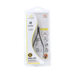 HNSQ-F151 Square Head Cuticle Nipper, Jaw 14, Single Spring, Matt Grey, Stainless Steel 420