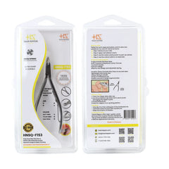 HNSQ-F153 Square Head Cuticle Nipper, Jaw 16, Single Spring, Matt Grey, Stainless Steel 420