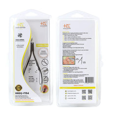 HNSQ-F154 Square Head Cuticle Nipper, Jaw 16, Single Spring, Polish Grey, Stainless Steel 420